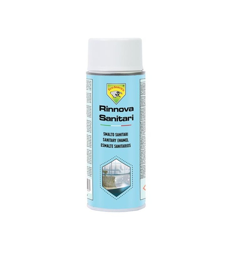 Rinnova Sanitari Spray: Smalto con speciali resine promotrici di adesione specifi co per verniciare e rinnovare oggetti in ceram