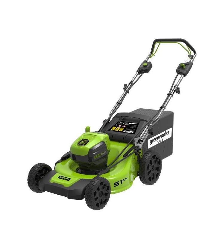 Il Greenworks GD60LM51SP è un potente rasaerba a batteria ideale per giardini di medie e grandi dimensioni grazie a un'ampia la