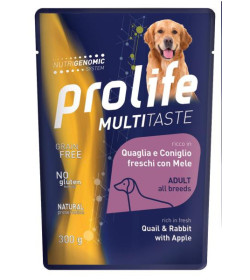 Alimento completo per cani ricco in Carne Fresca di Quaglia e Coniglio con Mele Senza conservanti, coloranti e aromatizzanti agg