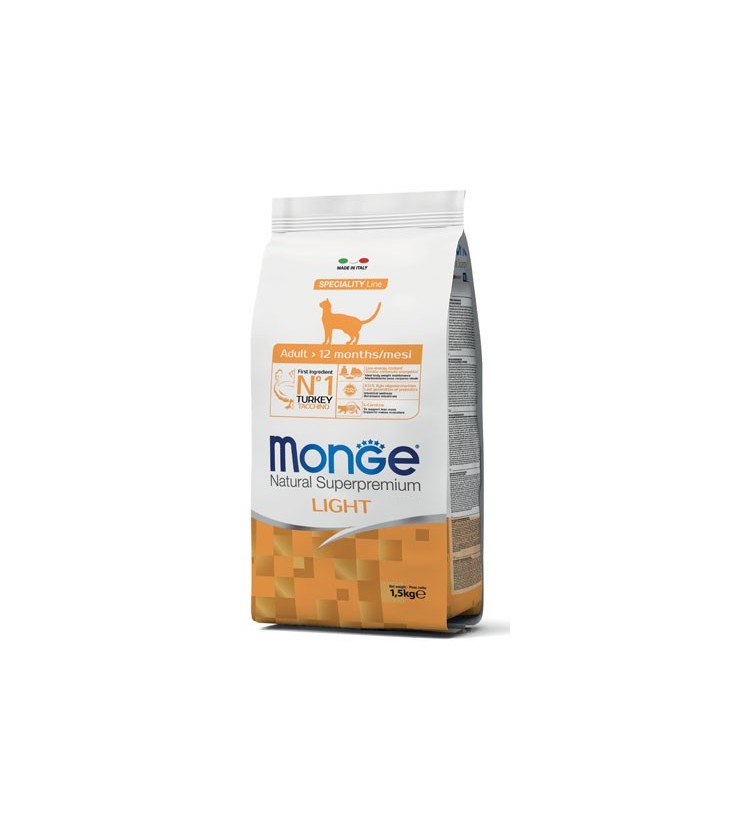 Monge Natural Superpremium Gatto Adulto Light Tacchino è un alimento completo e bilanciato per gatti adulti. Formulato apposita