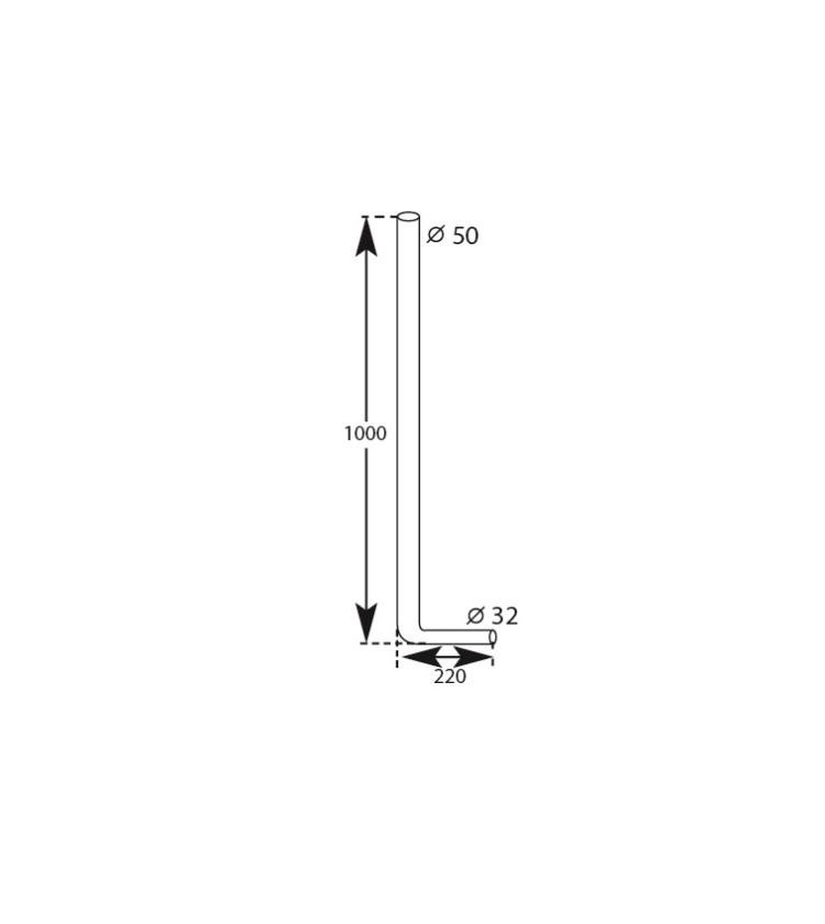 Tubo per cassetta a zaino d.50x32 mm.1000x220.