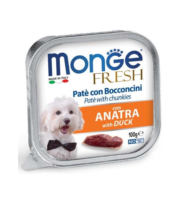 Delizioso paté con un cuore di prelibati bocconcini con anatra fresca selezionata per offrire ai nostri amici il benessere quot