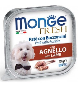 Delizioso paté con un cuore di prelibati bocconcini con agnello fresco selezionato per offrire ai nostri amici il benessere quo