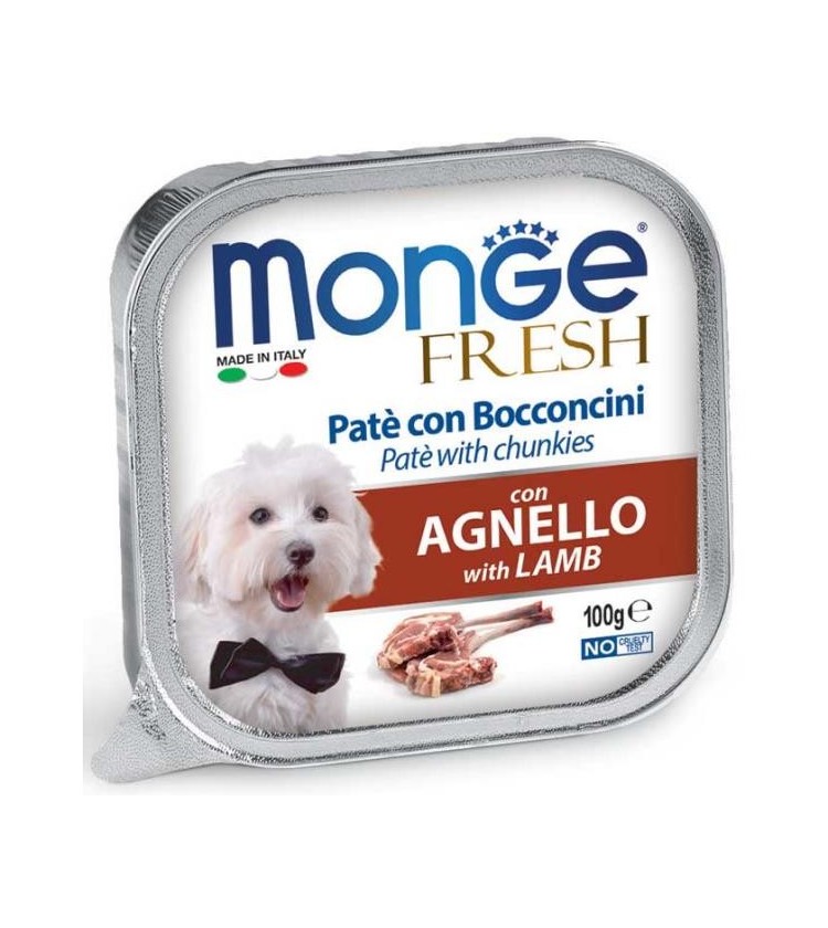 Delizioso paté con un cuore di prelibati bocconcini con agnello fresco selezionato per offrire ai nostri amici il benessere quo