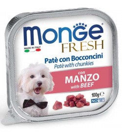 Delizioso paté con un cuore di prelibati bocconcini con manzo fresco selezionato per offrire ai nostri amici il benessere quoti