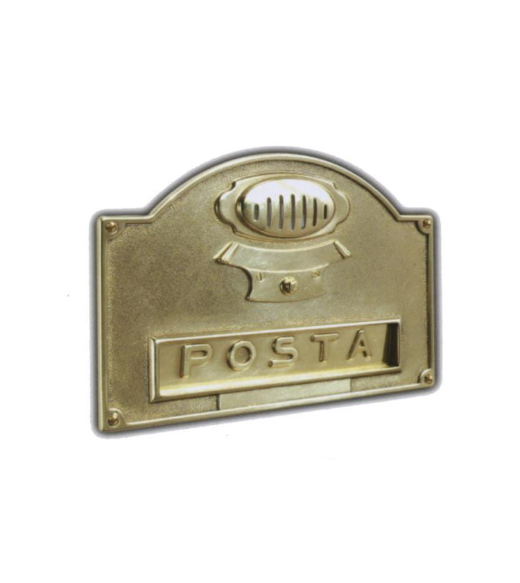 Placca buca lettere misure mm 340x245 per esterno da incasso a muro (misure foro 275x140 mm) con pulsante e citofono, realizzata