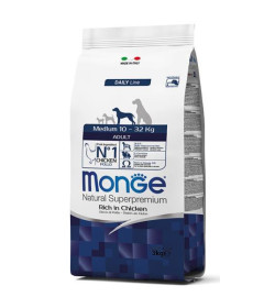 Le crocchette Monge Natural Superpremium Medium Adult con Pollo sono un alimento completo per cani adulti di taglia media. Garan