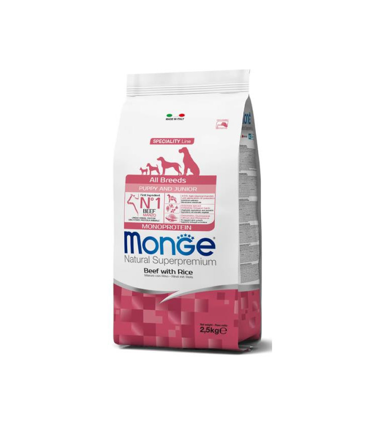 Monge Natural Superpremium All breeds Adult Monoprotein* Trota con riso e patate è un alimento completo per cani adulti di tutt