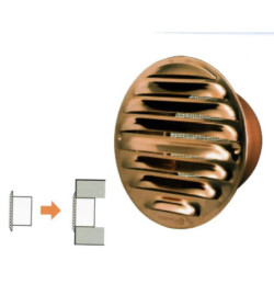 Griglia circolare da incasso in rame, con rete. Fornita con pellicola trasparente antigraffio.