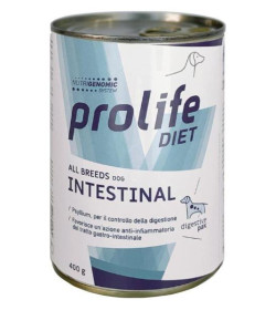 Prolife Intestinal wet è l'alimento completo dietetico specifico per il cane che presenta patologie gastrointestinali. Grazie a