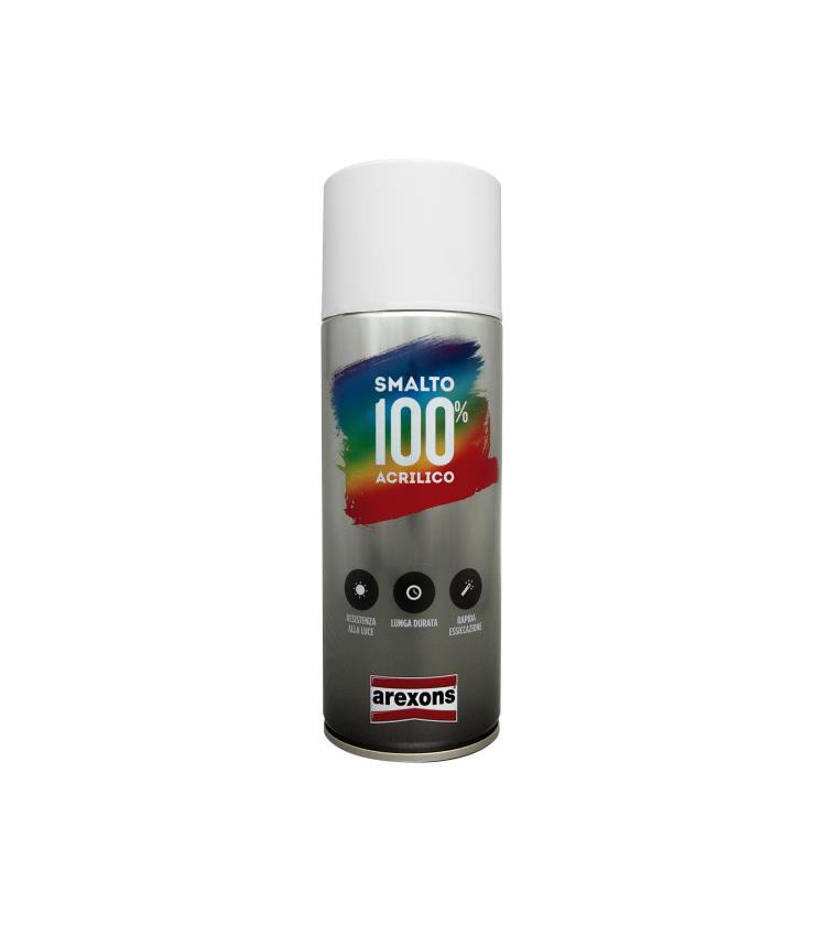 Smalto spray 100% Acrilico a rapida essiccazione di impiego universale, per garantire una perfetta finitura, durata e resistenza