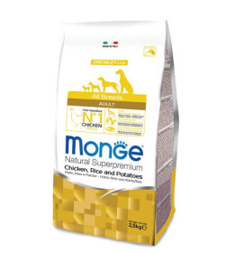 Le crocchette Monge Natural Superpremium Speciality Line Adult con Pollo, Riso e Patate sono un alimento completo e bilanciato p