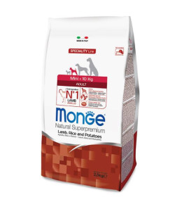 Le crocchette Monge Natural Superpremium Speciality Line Mini Adult con Agnello, Riso e Patate sono un alimento completo per can