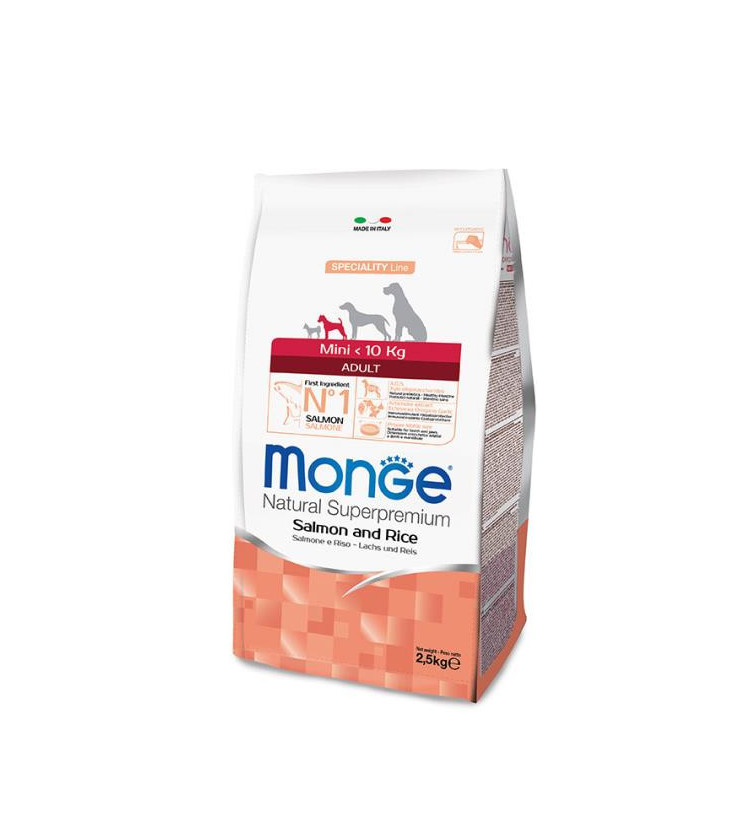 Le crocchette Monge Natural Superpremium Speciality Line Mini Adult con Agnello, Riso e Patate sono un alimento completo per can