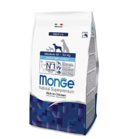 Le crocchette Monge Natural Superpremium Medium Puppy & Junior con Pollo sono un alimento completo per cuccioli di taglia media.