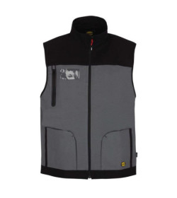 Gilet multitasca in cotone canvas elasticizzato, portabadge in pvc sul petto, lato cuore libero per personalizzazione e comoda t