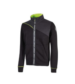 Felpa senza cappuccio con cerniera centrale impermeabile arricchita da serigrafia “U-Power". Felpa full-zip con polsini e fond