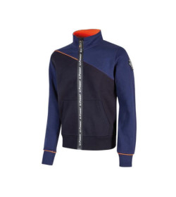 Felpa senza cappuccio con cerniera centrale impermeabile arricchita da serigrafia “U-Power". Felpa full-zip con polsini e fond